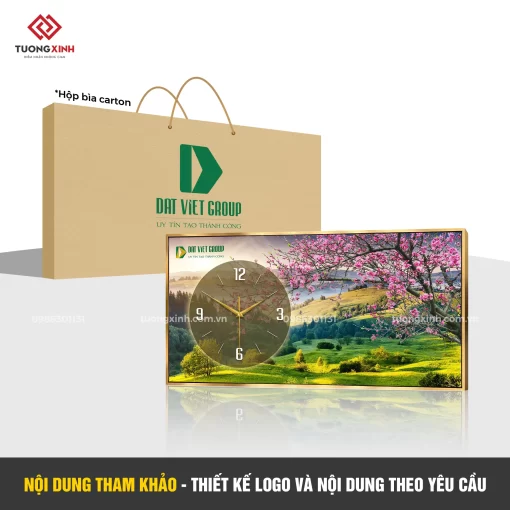 Đồng hồ treo tường in logo thiết kế theo yêu cầu, quà tặng công ty doanh nghiệp DGL33