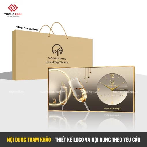 Đồng hồ treo tường in logo thiết kế theo yêu cầu, quà tặng công ty doanh nghiệp DGL35