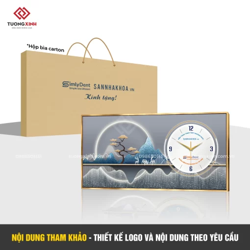 Đồng hồ treo tường in logo thiết kế theo yêu cầu, quà tặng công ty doanh nghiệp DGL21