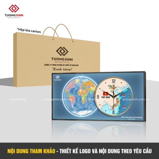 Đồng hồ treo tường in logo thiết kế theo yêu cầu, quà tặng sự kiện, tân gia in logo DGL48