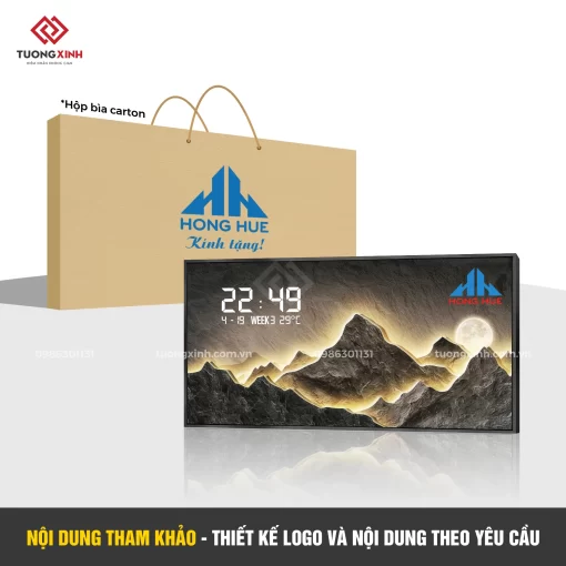 Đồng hồ treo tường in logo thiết kế theo yêu cầu, quà tặng in logo công ty DGL25