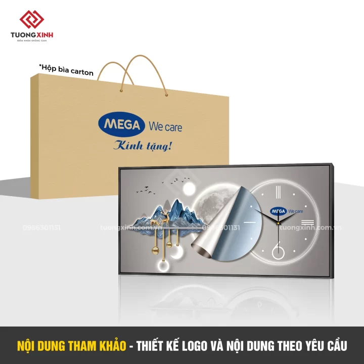 Đồng hồ treo tường in logo thiết kế theo yêu cầu, quà tặng doanh nghiệp mang dấu ấn riêng DGL26