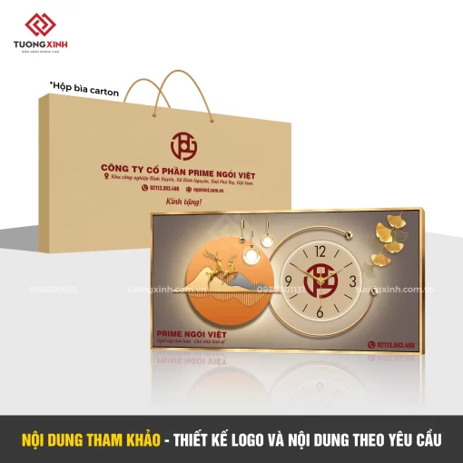 Đồng hồ treo tường in logo thiết kế theo yêu cầu, quà tặng sự kiện mang dấu ấn riêng DGL27