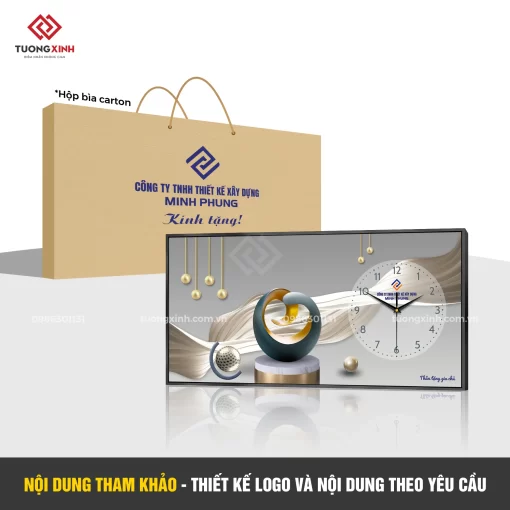 Đồng hồ treo tường in logo thiết kế theo yêu cầu, quà tặng khách hàng công ty doanh nghiệp DGL37