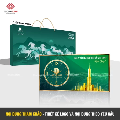 Đồng hồ treo tường in logo thiết kế theo yêu cầu, quà tặng tân gia, sự kiện mang dấu ấn riêng DGL31