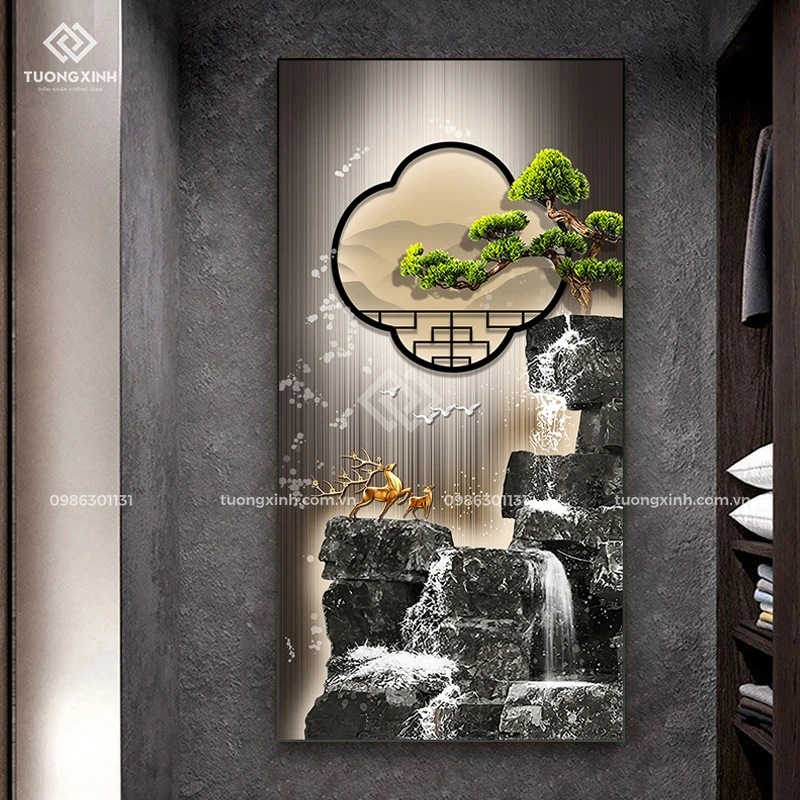 Tranh phòng khách tráng gương đèn LED đính đá pha lê cao cấp LD1065 2 Tranh phòng khách tráng gương đèn LED đính đá pha lê cao cấp LD1065 - Ảnh 2