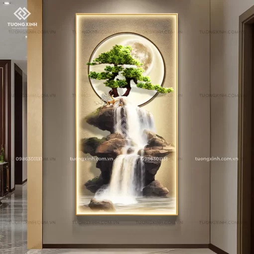 Tranh Canvas là gì? Mua tranh treo tường canvas ở đâu hà nội rẻ đẹp 28 Tranh treo tường phòng khách đèn LED đính đá pha lê cao cấp LD981