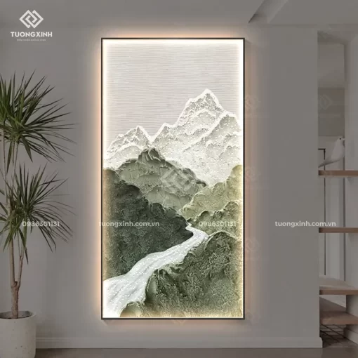 Tranh tráng gương đèn LED đính đá pha lê cao cấp LD987