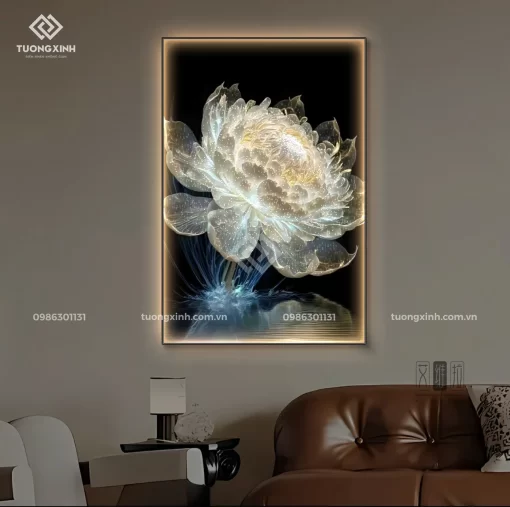 Tranh Canvas là gì? Mua tranh treo tường canvas ở đâu hà nội rẻ đẹp 26 Tranh treo tường Hoa nghệ thuật tráng gương đèn LED đính đá cao cấp LD991