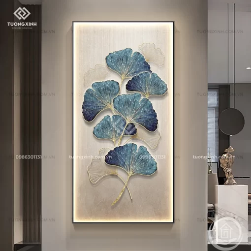 Tranh treo tường phòng khách đèn LED đính đá pha lê cao cấp LD986