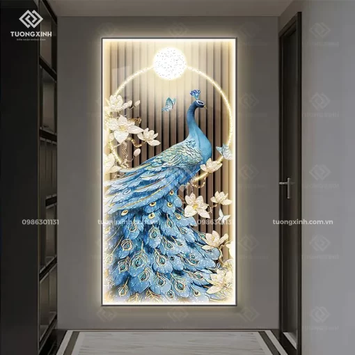 Tranh tráng gương Công Thành Danh Toại đèn LED đính đá pha lê cao cấp LD996