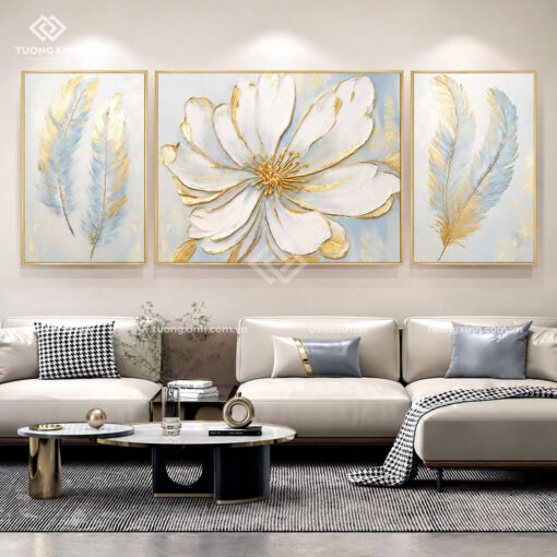 Tranh nổi 3D hiệu ứng dát vàng sang trọng TM01