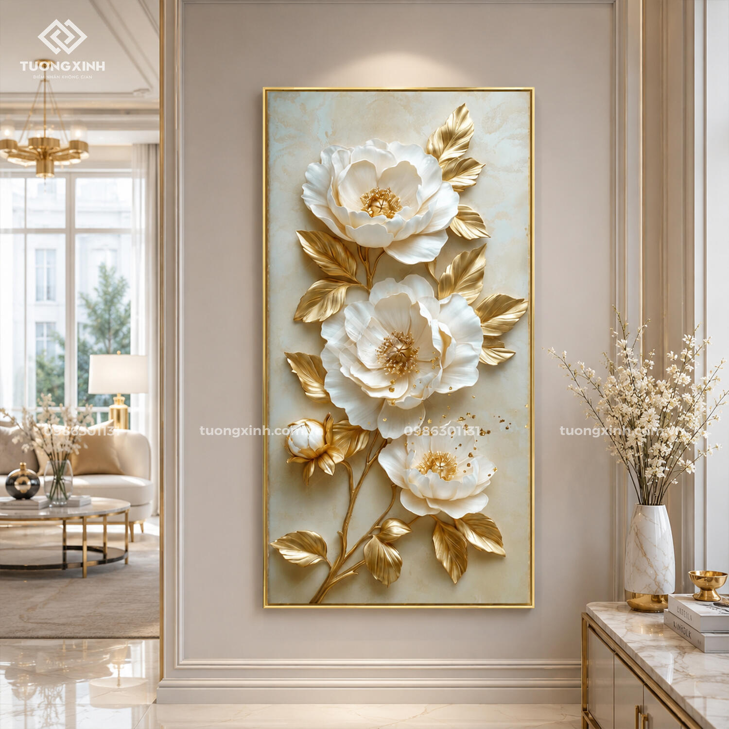 Tranh dát vàng núi non hùng vĩ in nổi 3D cao cấp TM062 1 Tranh dát vàng núi non hùng vĩ in nổi 3D cao cấp TM062