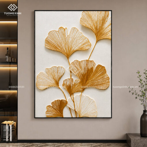 Tranh nghệ thuật trừu tượng in nổi 3D ánh kim sang trọng TM052