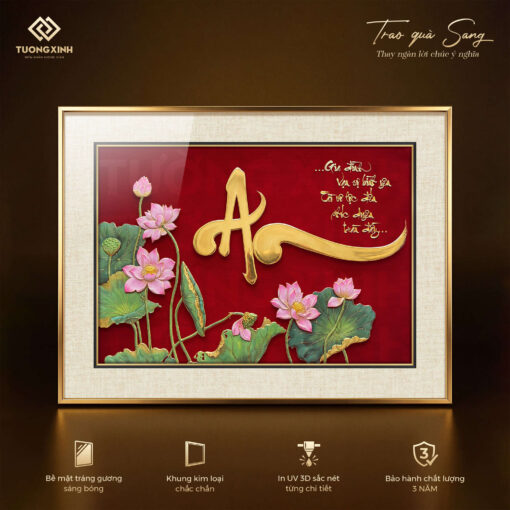 Tranh thư pháp tráng gương, quà tặng phong thuỷ ý nghĩa (2)