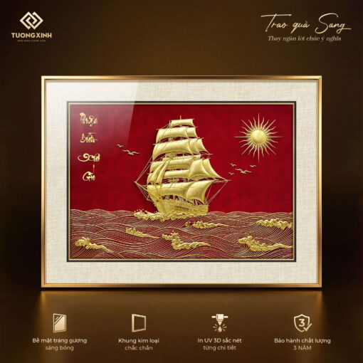 Tranh thư pháp tráng gương, quà tặng phong thuỷ ý nghĩa (3)