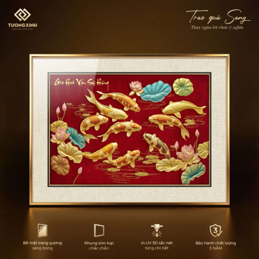 Tranh thư pháp tráng gương, quà tặng phong thuỷ ý nghĩa (4)