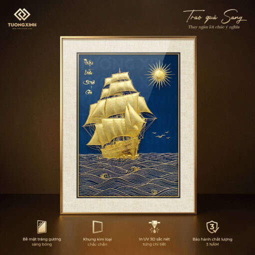 Tranh thư pháp tráng gương, quà tặng phong thuỷ ý nghĩa (6)