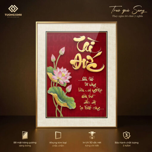 Tranh thư pháp tráng gương, quà tặng phong thuỷ ý nghĩa (7)