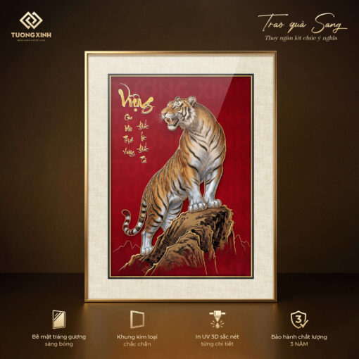 Tranh thư pháp tráng gương, quà tặng phong thuỷ ý nghĩa (7)