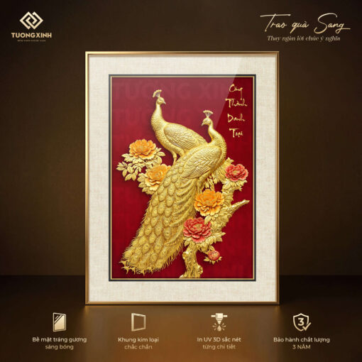 Tranh thư pháp tráng gương, quà tặng phong thuỷ ý nghĩa (8)