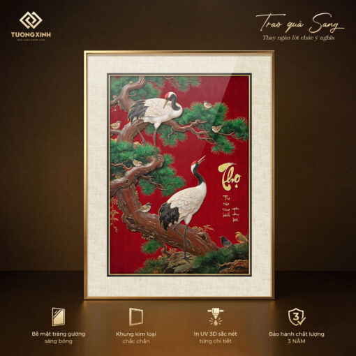Tranh thư pháp tráng gương, quà tặng phong thuỷ ý nghĩa (9)